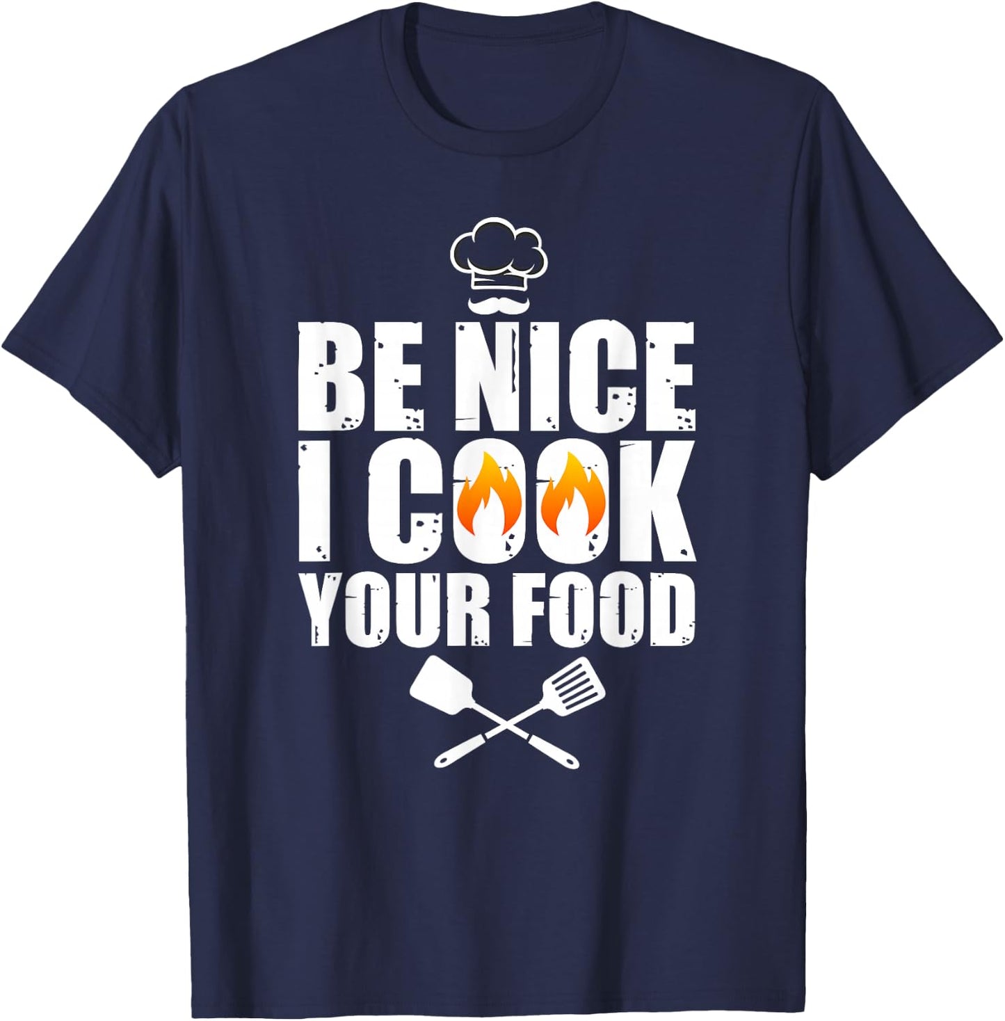 Funny Chef Art Women Restaurant Cooking Food Lover T-Shirt - T-Shirt | Navy