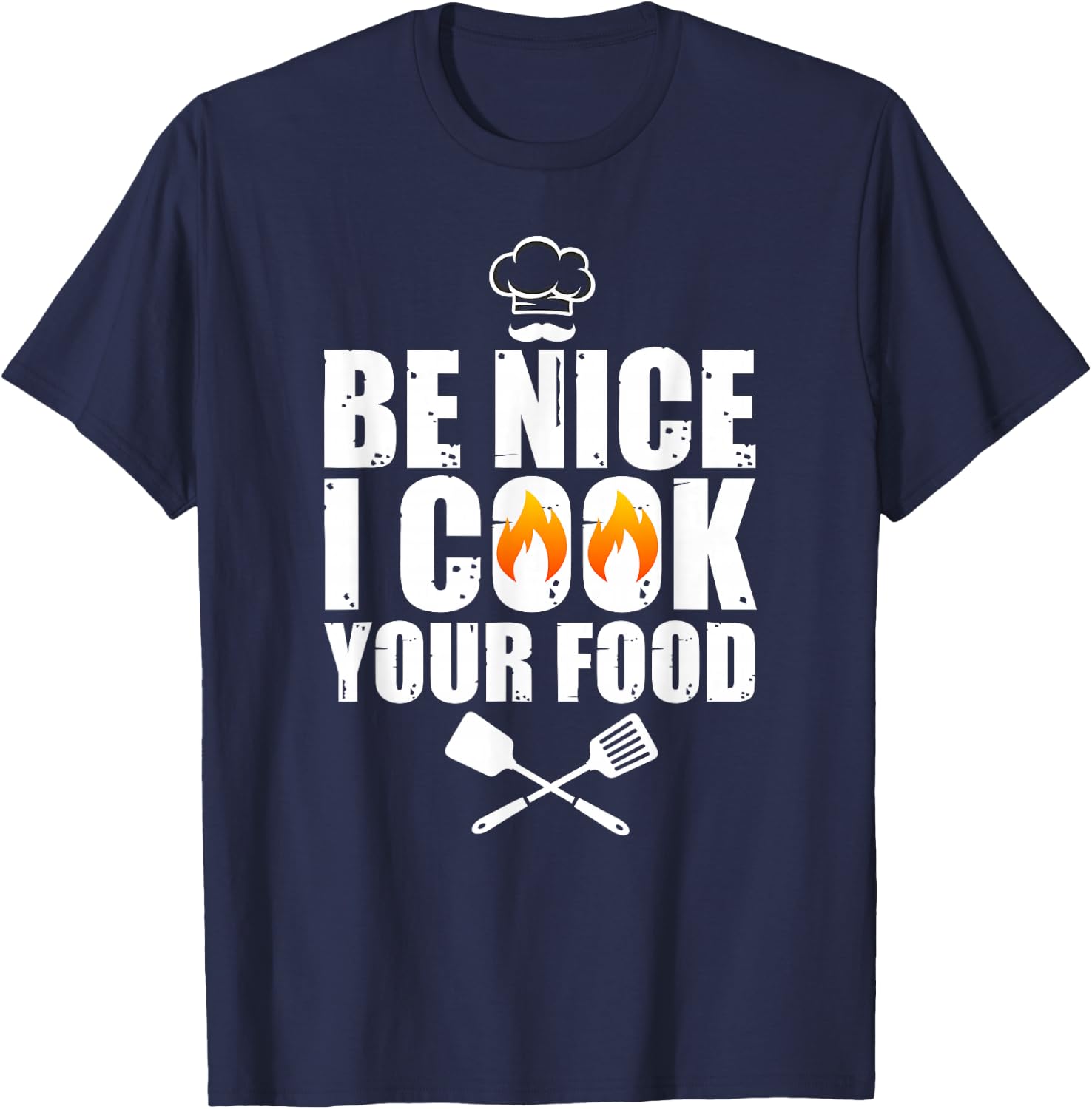 Funny Chef Art Women Restaurant Cooking Food Lover T-Shirt - T-Shirt | Navy
