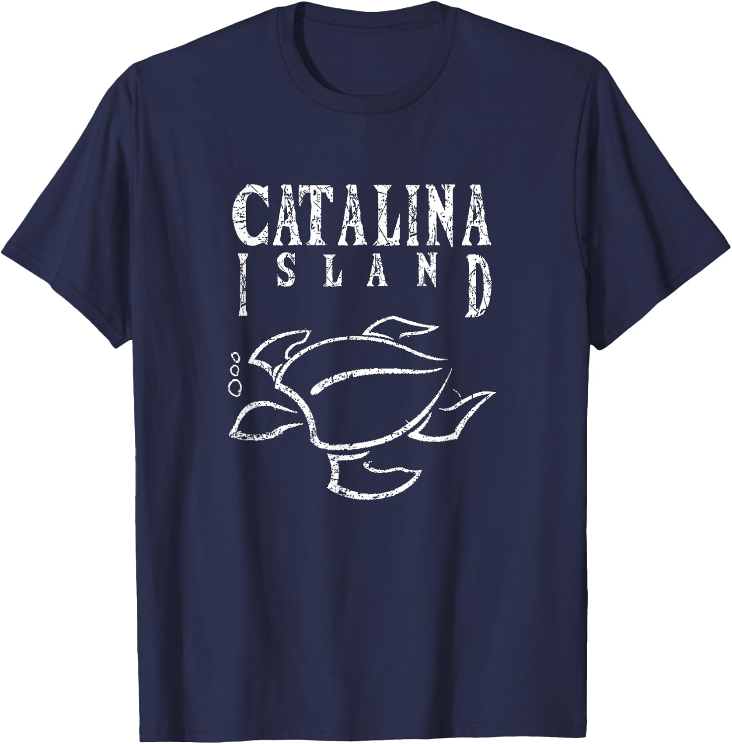 Catalina Island California, Sea Turtle, CA Beaches, Aquatic T-Shirt - T-Shirt | Navy