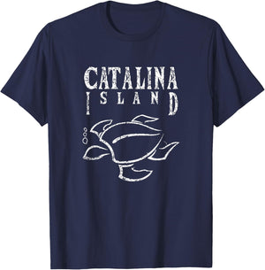 Catalina Island California, Sea Turtle, CA Beaches, Aquatic T-Shirt - T-Shirt | Navy