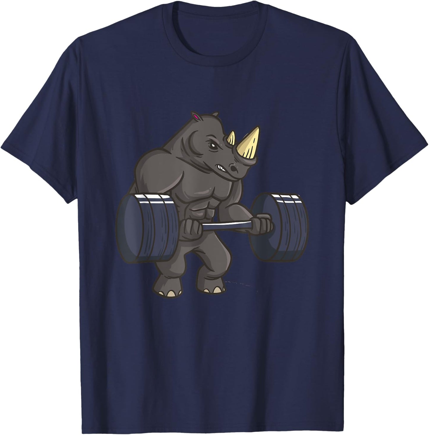 Rhinoceros Powerlifting Weightlifting Gym Rhino Lovers Gift T-Shirt - T-Shirt | Navy