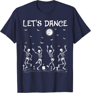 Funny Let's Dance Skeletons Dance Halloween T-Shirt - T-Shirt | Navy