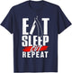Eat Sleep Cut Repeat - Barber & Straight Razor T-Shirt - T-Shirt | Navy