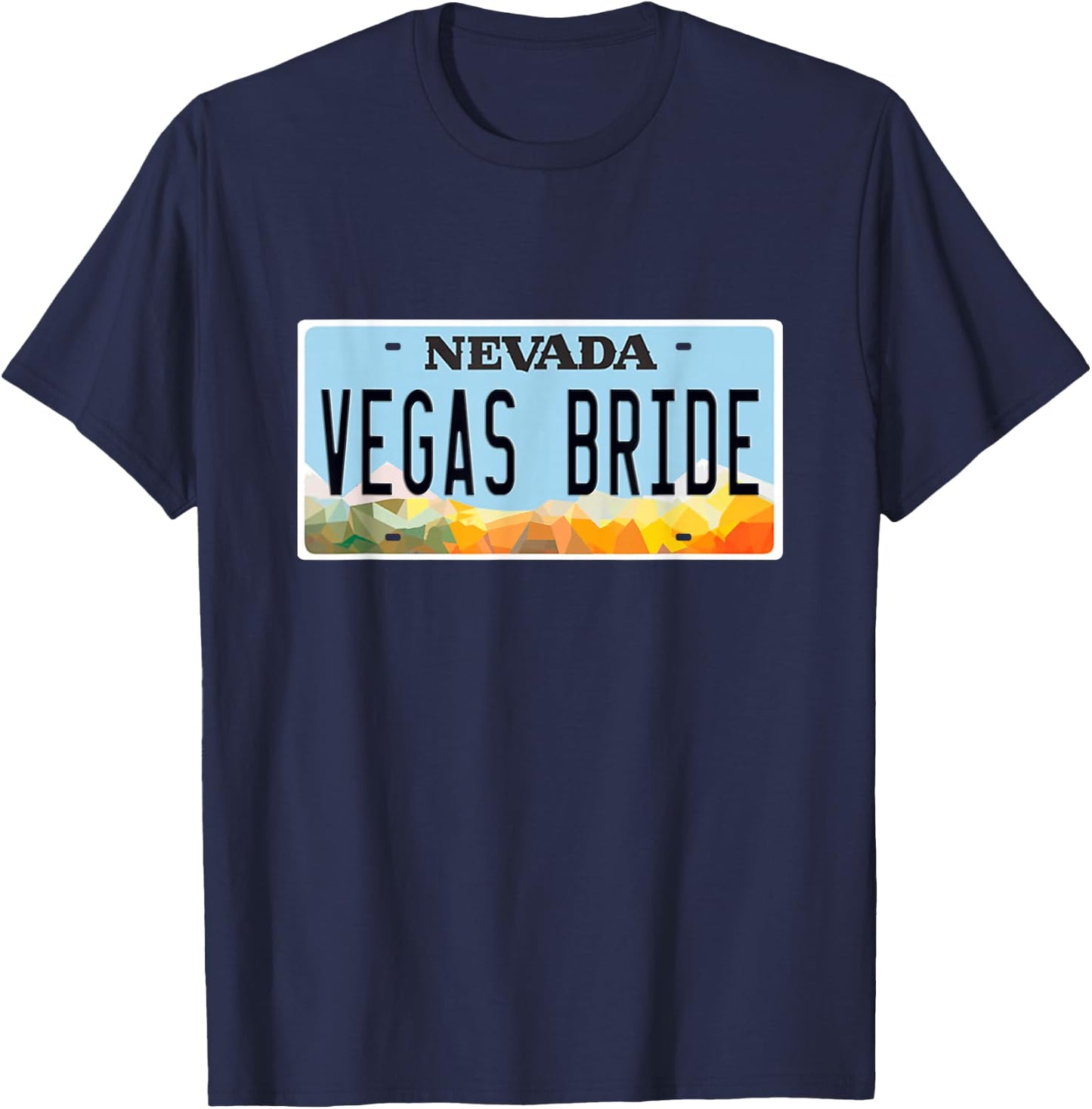 Las Vegas Bride Wedding Groom Matching Bachelorett Honeymoon T-Shirt - T-Shirt | Navy