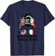American grown Italian roots Messy Bun Italy T-Shirt - T-Shirt | Navy