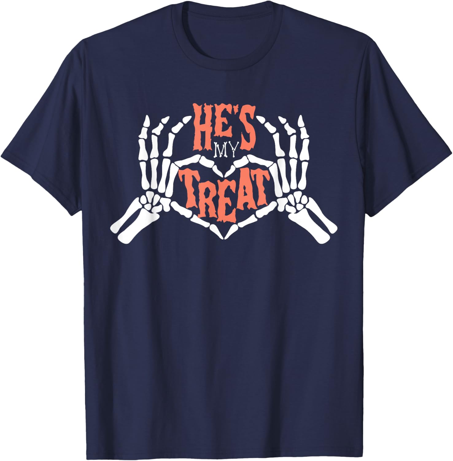 He is My Treat Matching Couple Halloween Costume Girlfriend T-Shirt - T-Shirt | Navy