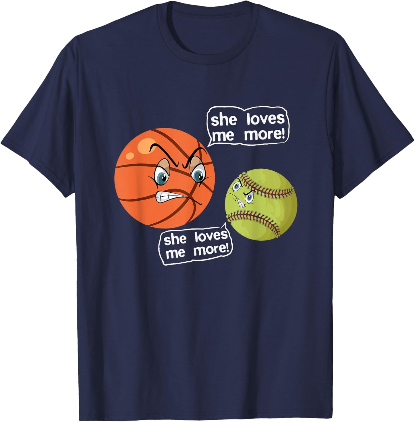 She Love Me More softball basketball T-Shirt - T-Shirt | Navy