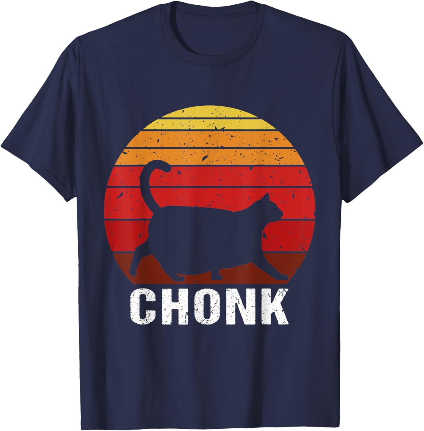 Funny Fat Cats Meme Shirt, Chonk Cat Shirt Chonk Big Chungus Men Women Kids T-Shirt - T-Shirt | Navy