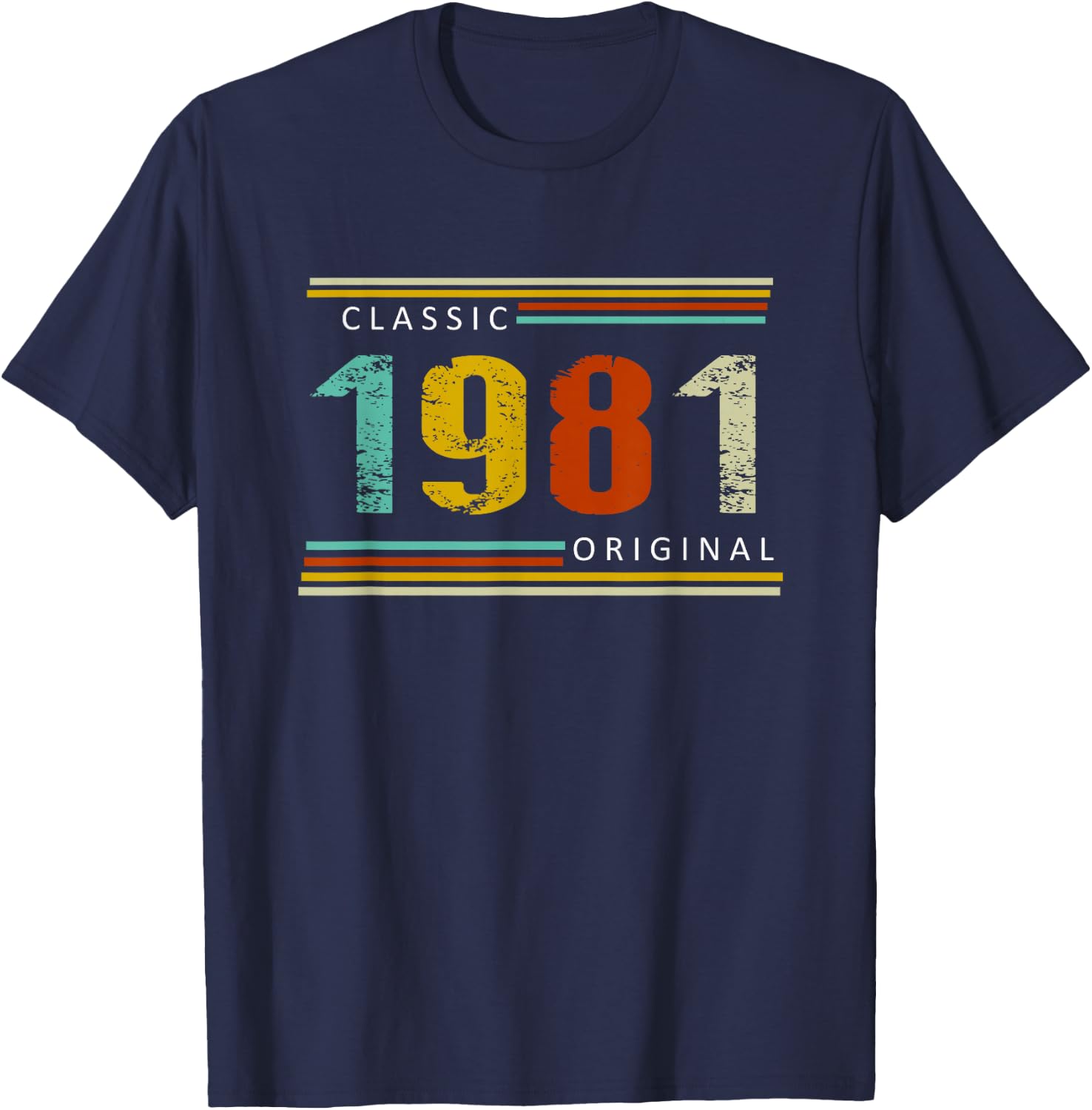 Birthday, Classic of 1981 Original, 44th Retro T-Shirt - T-Shirt | Navy