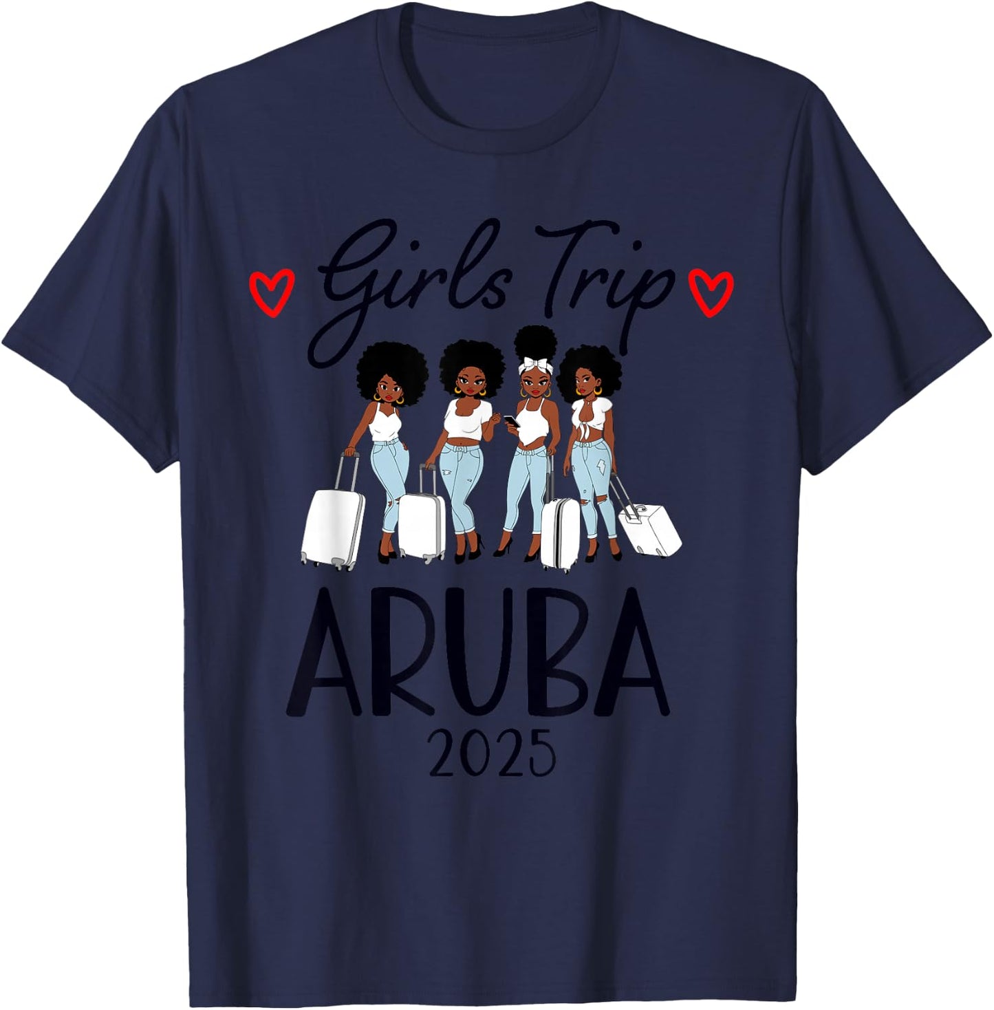 Girls Trip 2025 Aruba Caribbean Weekend Summer T-Shirt - T-Shirt | Navy