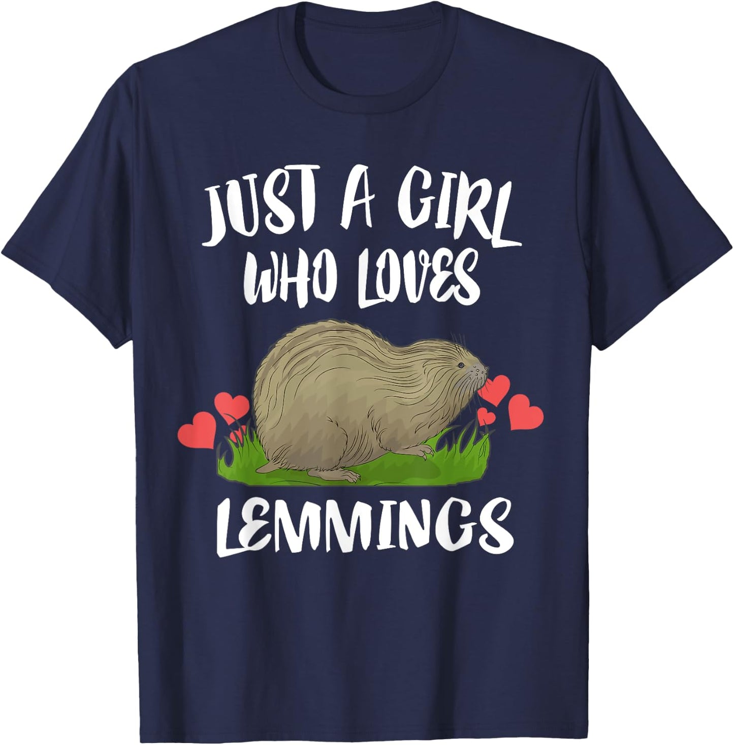Just A Girl Who Loves Lemmings Animals T-Shirt - T-Shirt | Navy