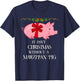 Funny Scandinavian Norwegian Marzipan Pig Christmas T-Shirt - T-Shirt | Navy