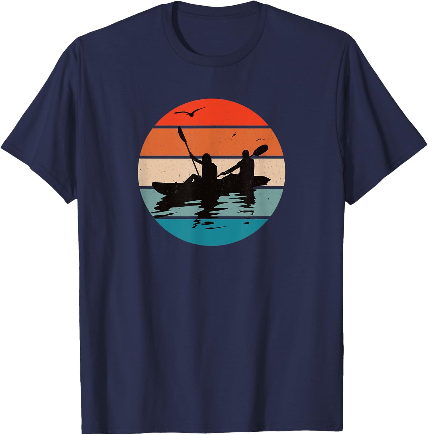 Cool Tandem Kayak Retro Kayaking T-Shirt - T-Shirt | Navy