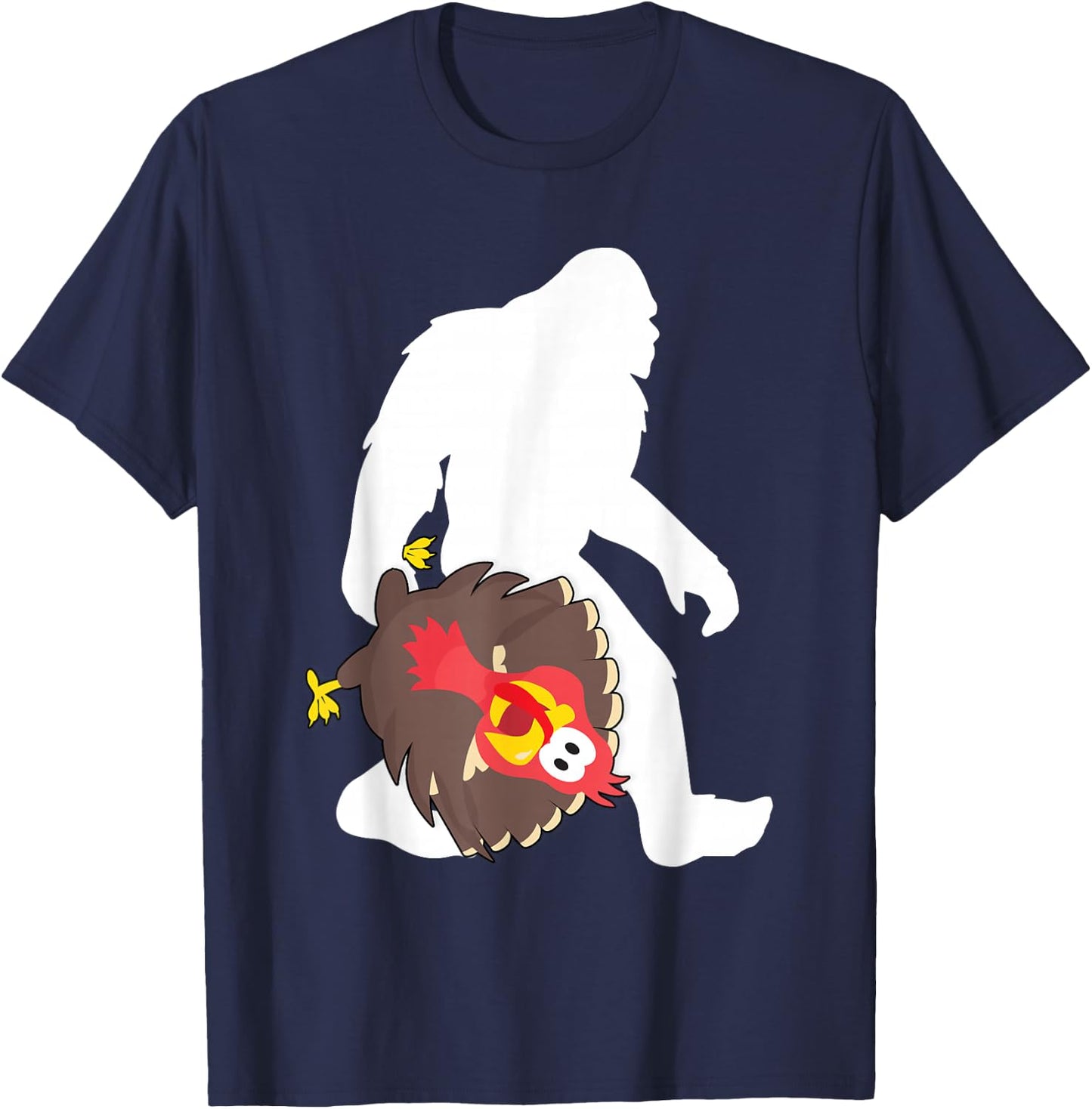 Bigfoot Funny Thanksgiving Turkey Sasquatch T-Shirt - T-Shirt | Navy