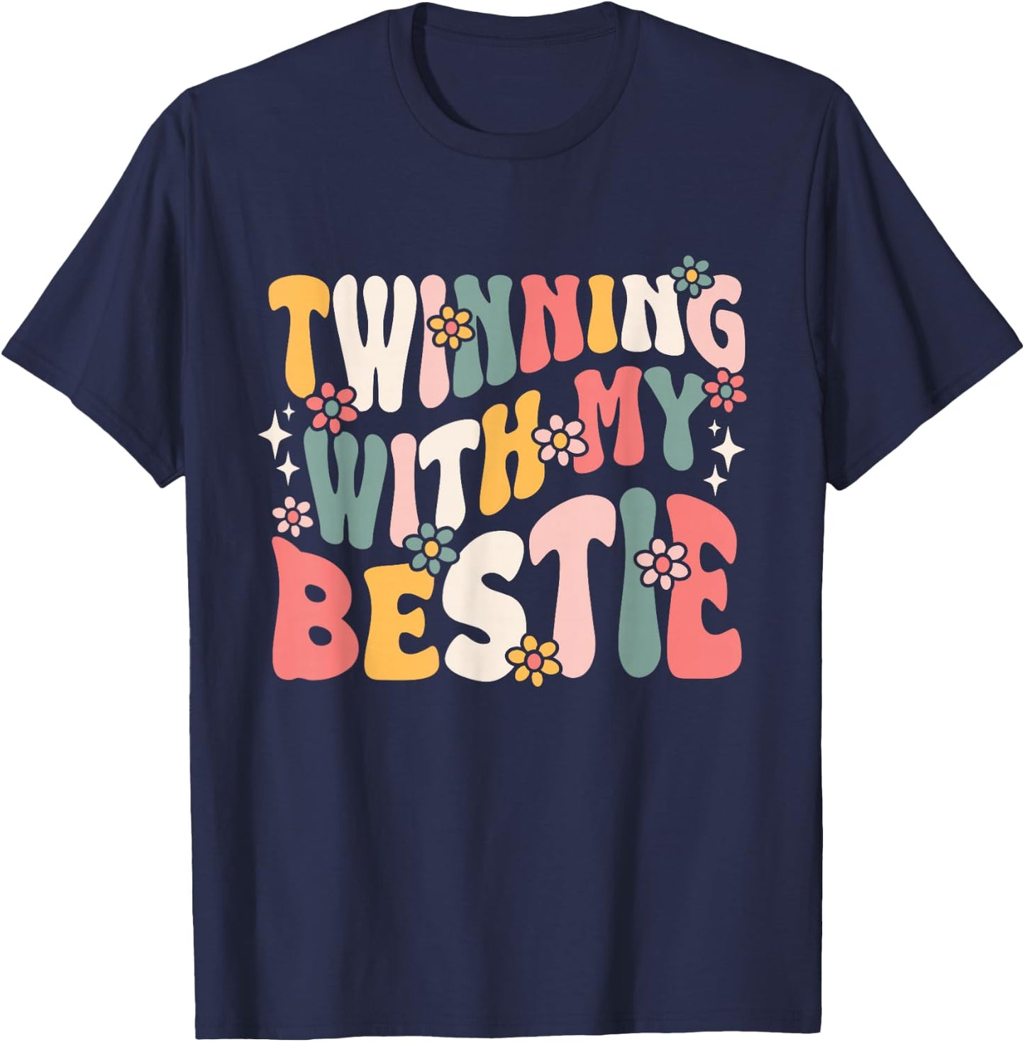 Twin Matching Twins Friend Twins Day T-Shirt - T-Shirt | Navy