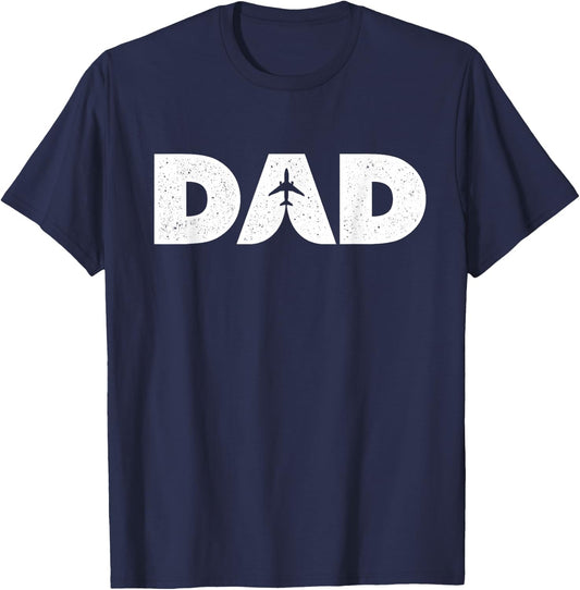 Dad Aviator Aviation Flying Aircraft Lover Airline Pilot T-Shirt - T-Shirt | Navy