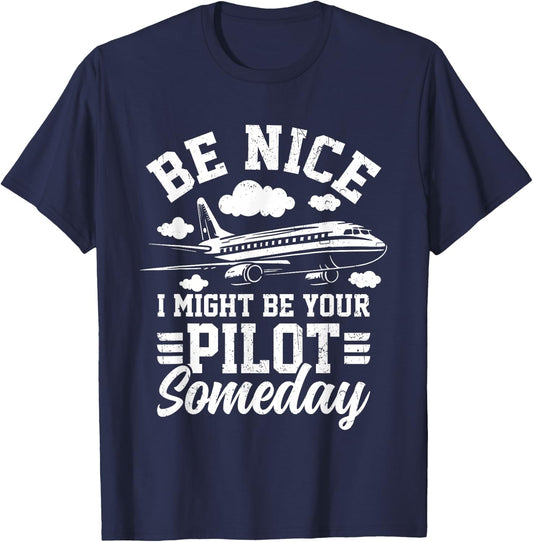 Funny Aviator Pilot Airplane Plane Aviation Gifts Men Women T-Shirt - T-Shirt | Navy