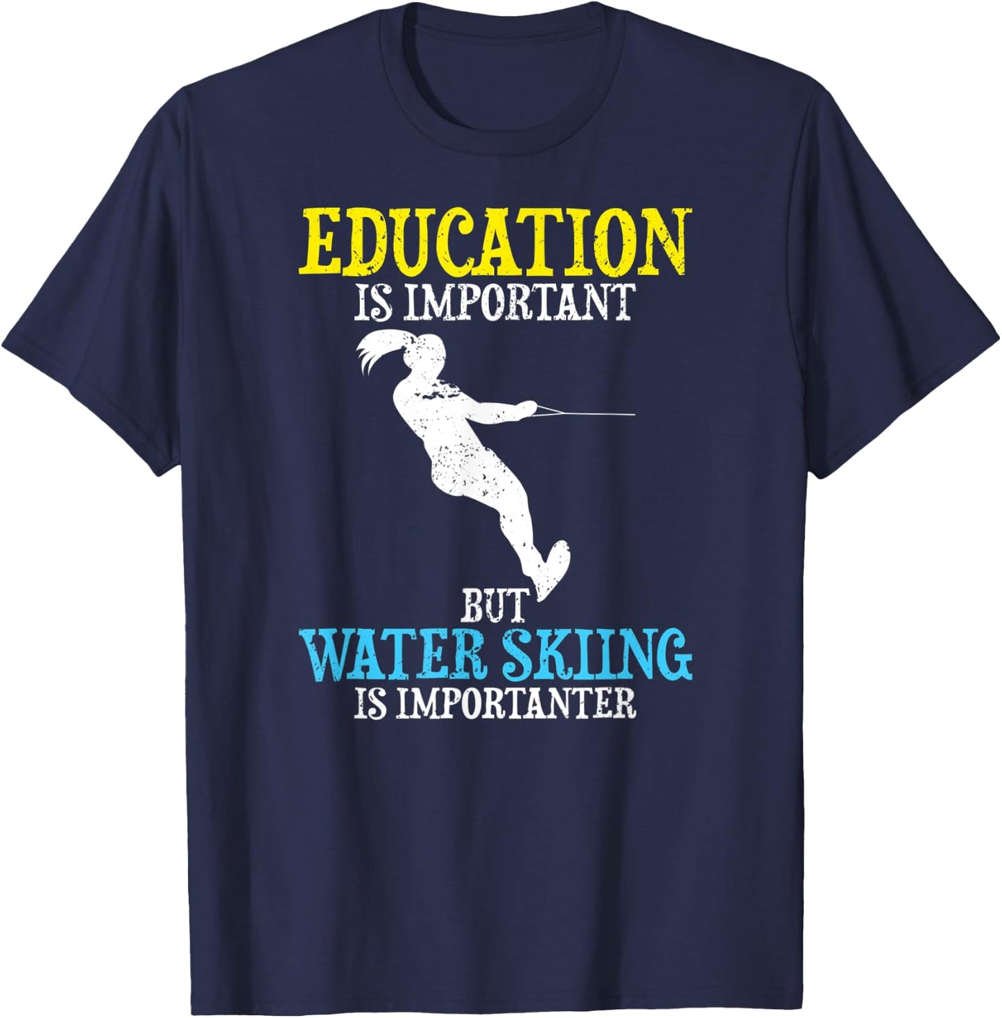 Education Is Important But Water Skiing Is Importanter Youth T-Shirt - T-Shirt | Navy