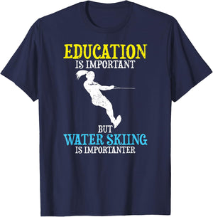 Education Is Important But Water Skiing Is Importanter Youth T-Shirt - T-Shirt | Navy