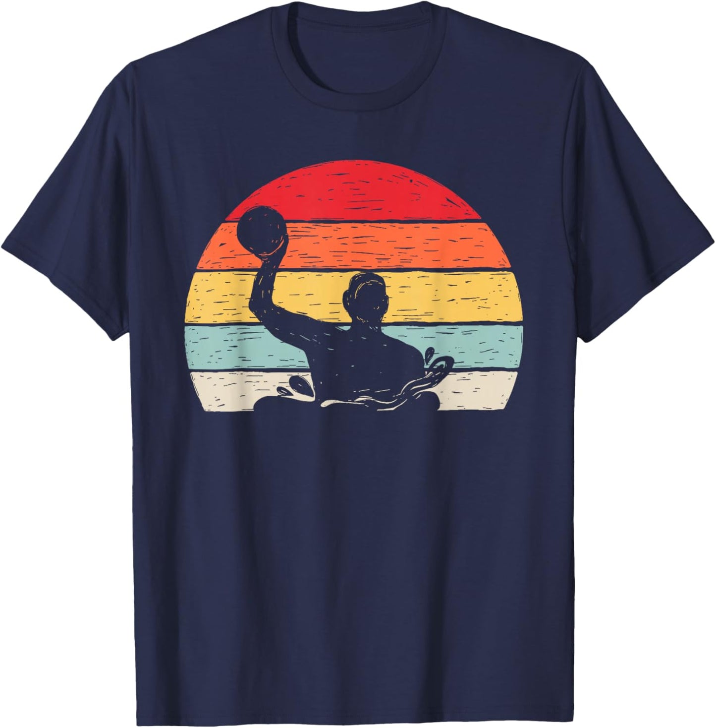 Vintage Retro Water Polo Shirt Water Polo Coach Player Gift T-Shirt - T-Shirt | Navy