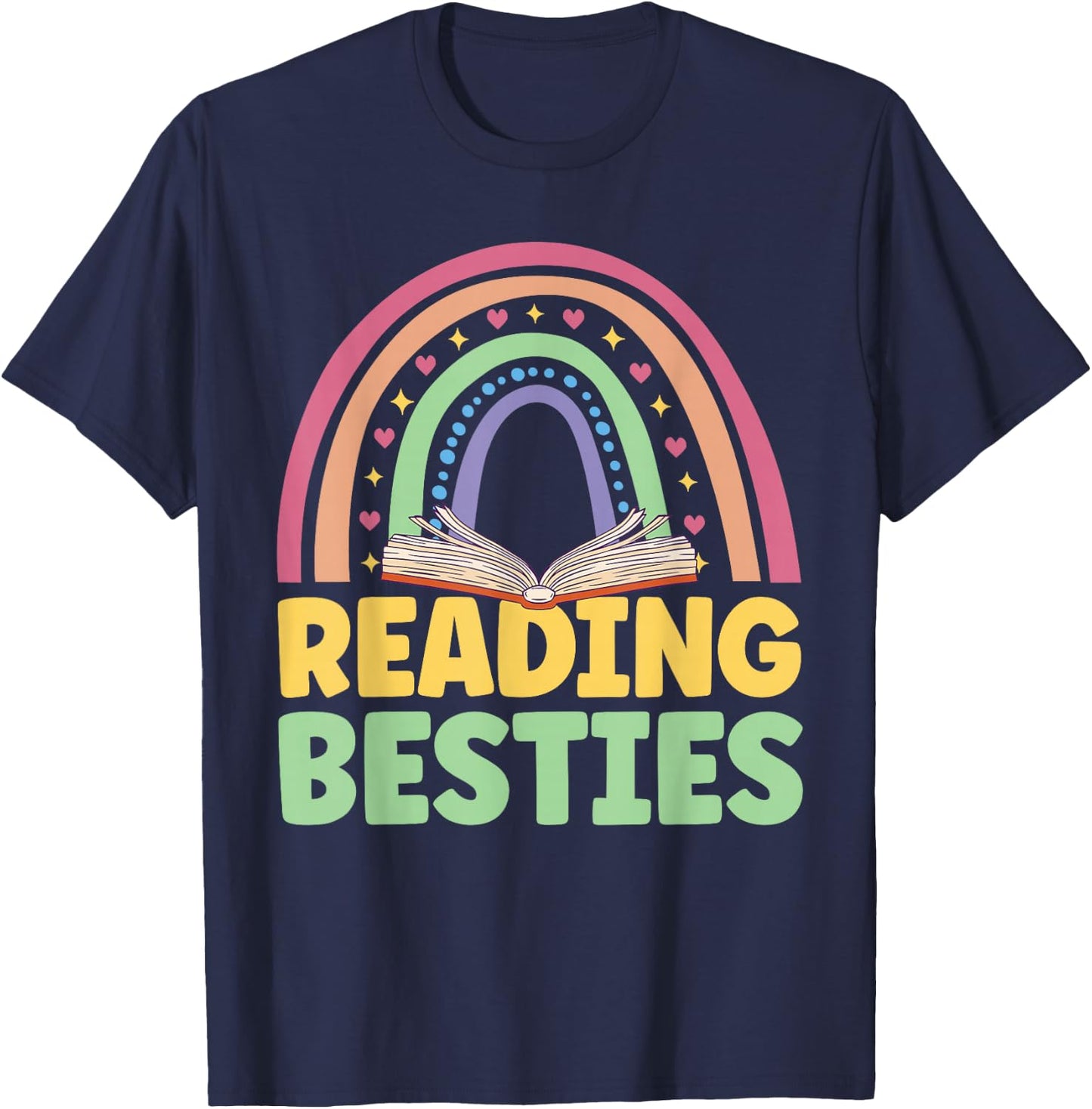 Reading Besties BFF Best Friends Bestie T-Shirt - T-Shirt | Navy