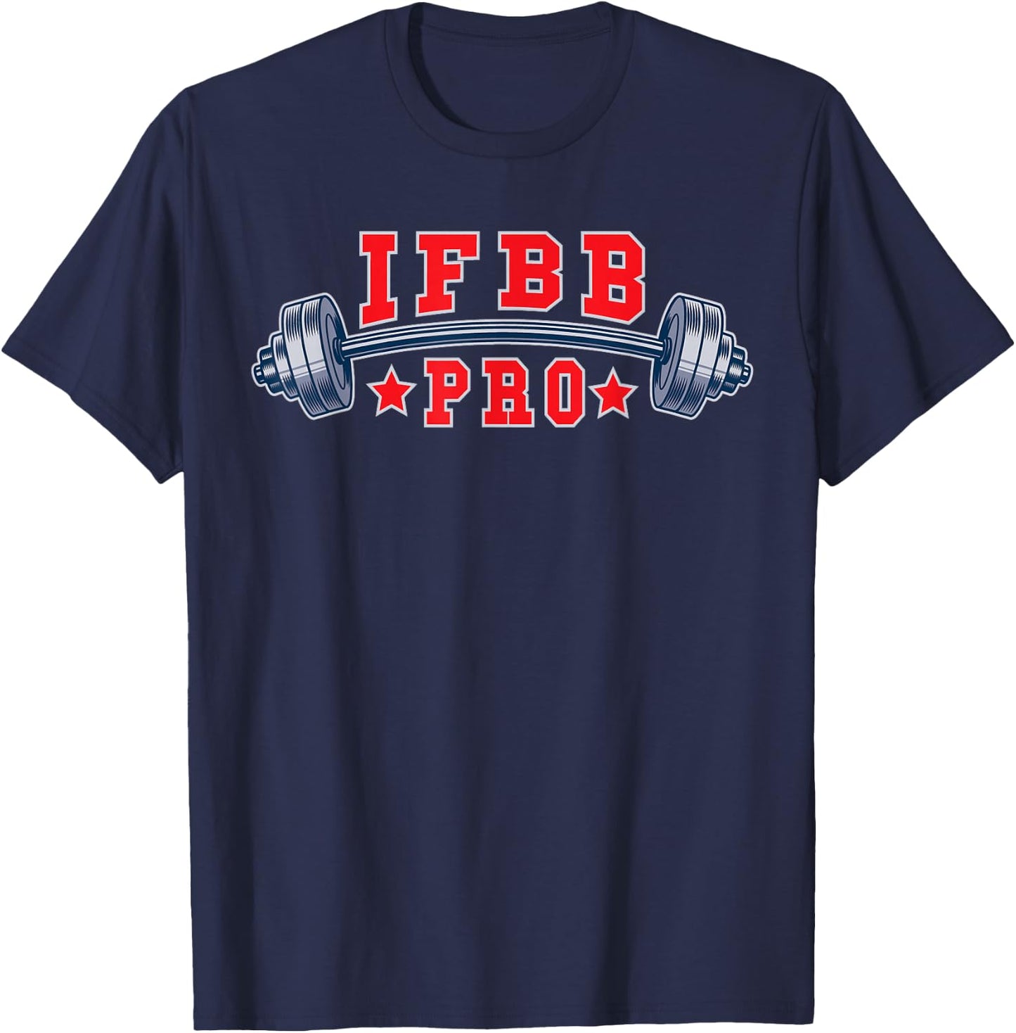 Bodybuilding Fanatics Design Co -Adults Black Short Sleeve Pro Bodybuilder T-Shirt - T-Shirt | Navy