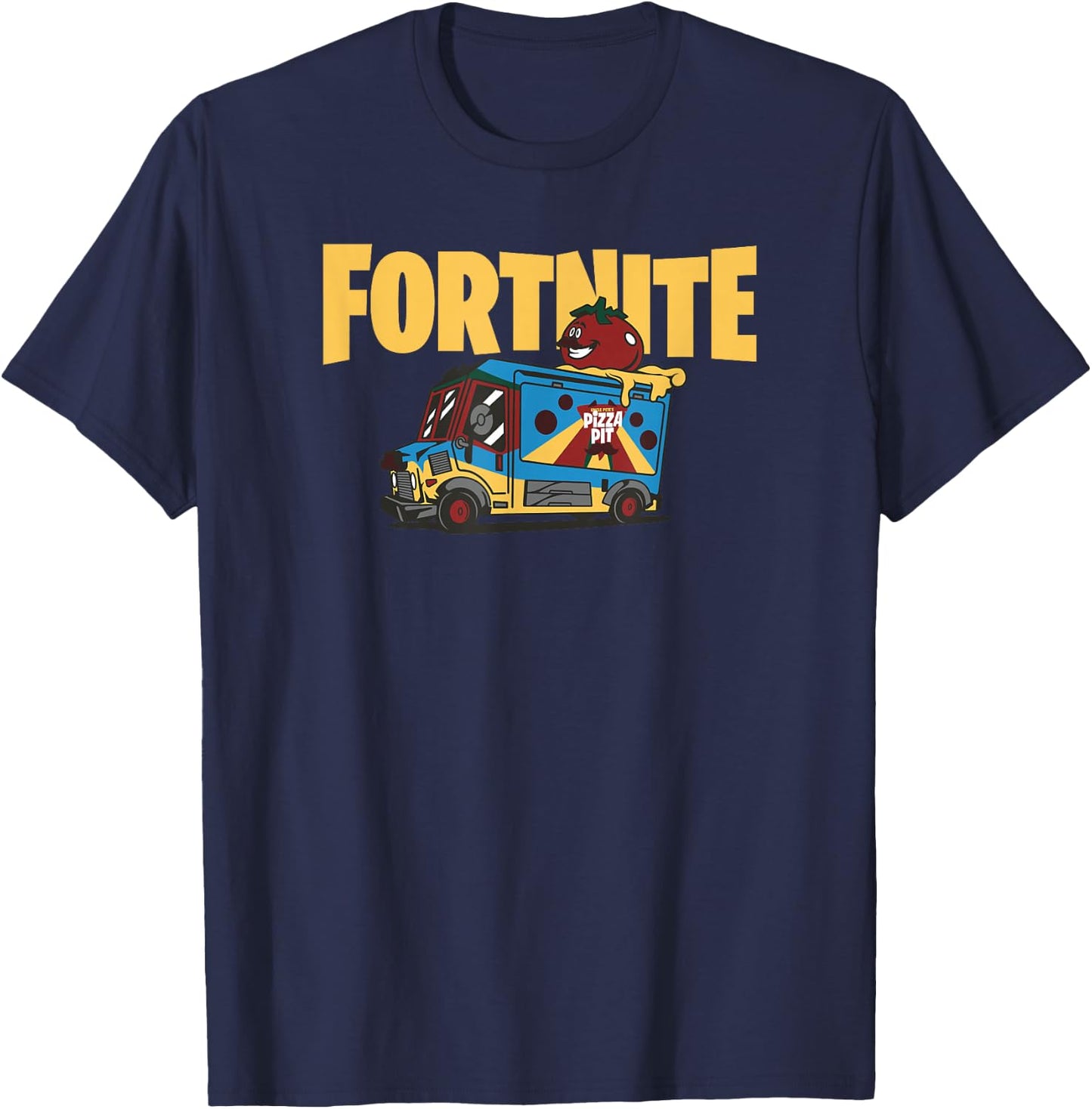Fortnite Pete's Pizza Fortnite Small T-Shirt - T-Shirt | Navy