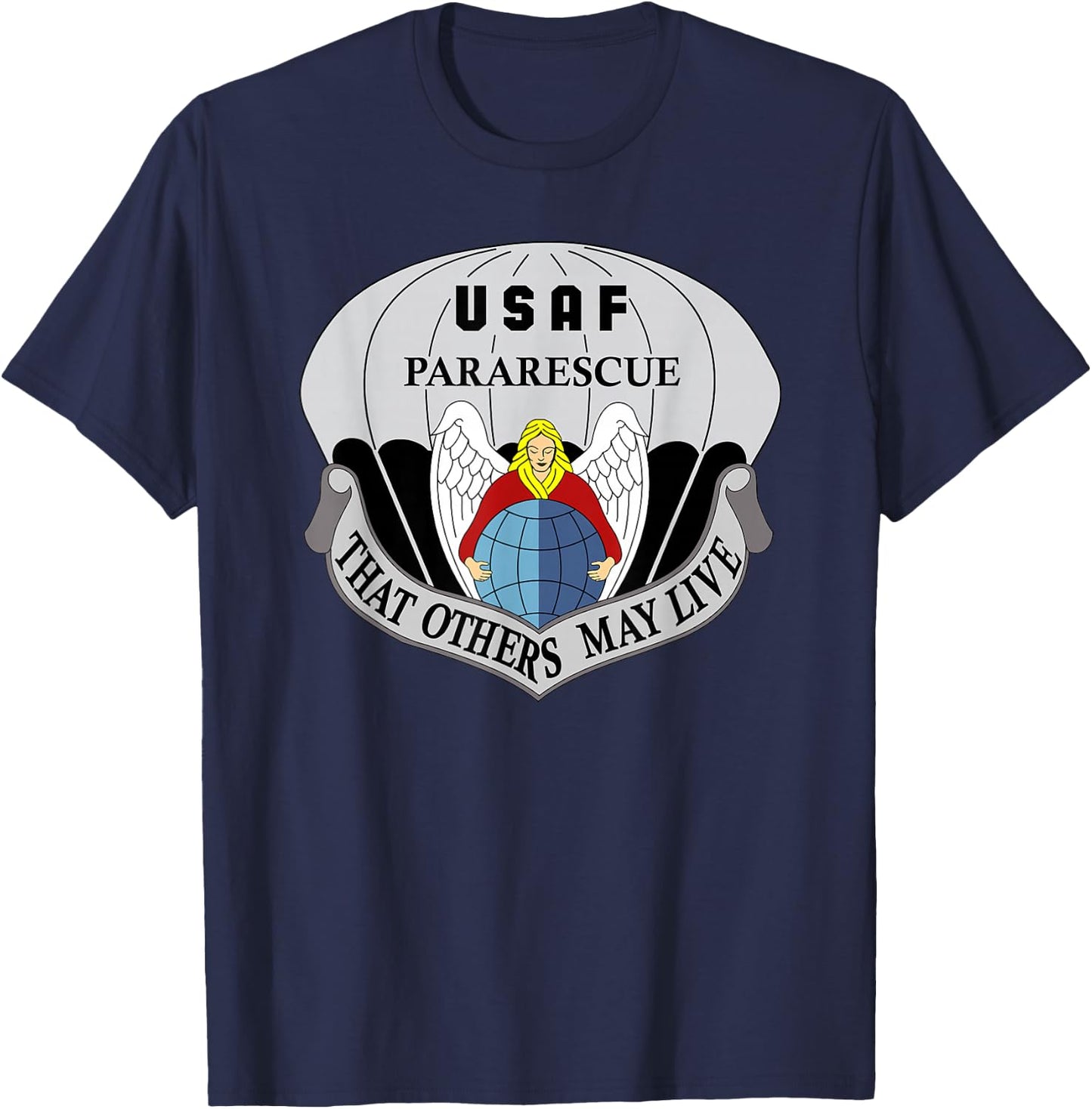 US Air Force (USAF) Pararescue (PJs) Unit Flash Center T-Shirt - T-Shirt | Navy