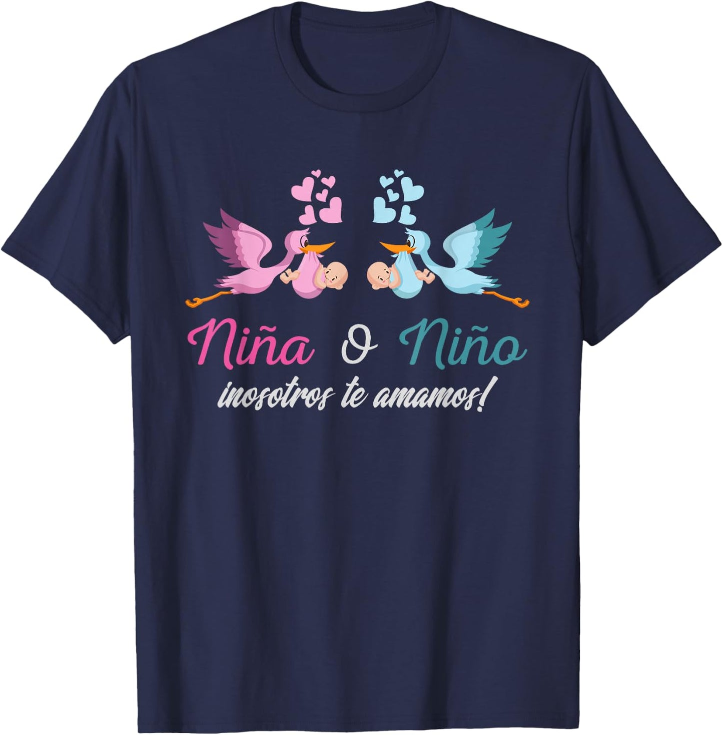 Playera Nina o Nino Latino para Revelacion de Genero Bebe T-Shirt - T-Shirt | Navy