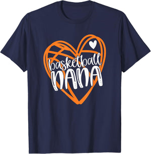 Basketball NANA shirt, Family, Basketball Heart T-Shirt - T-Shirt | Navy