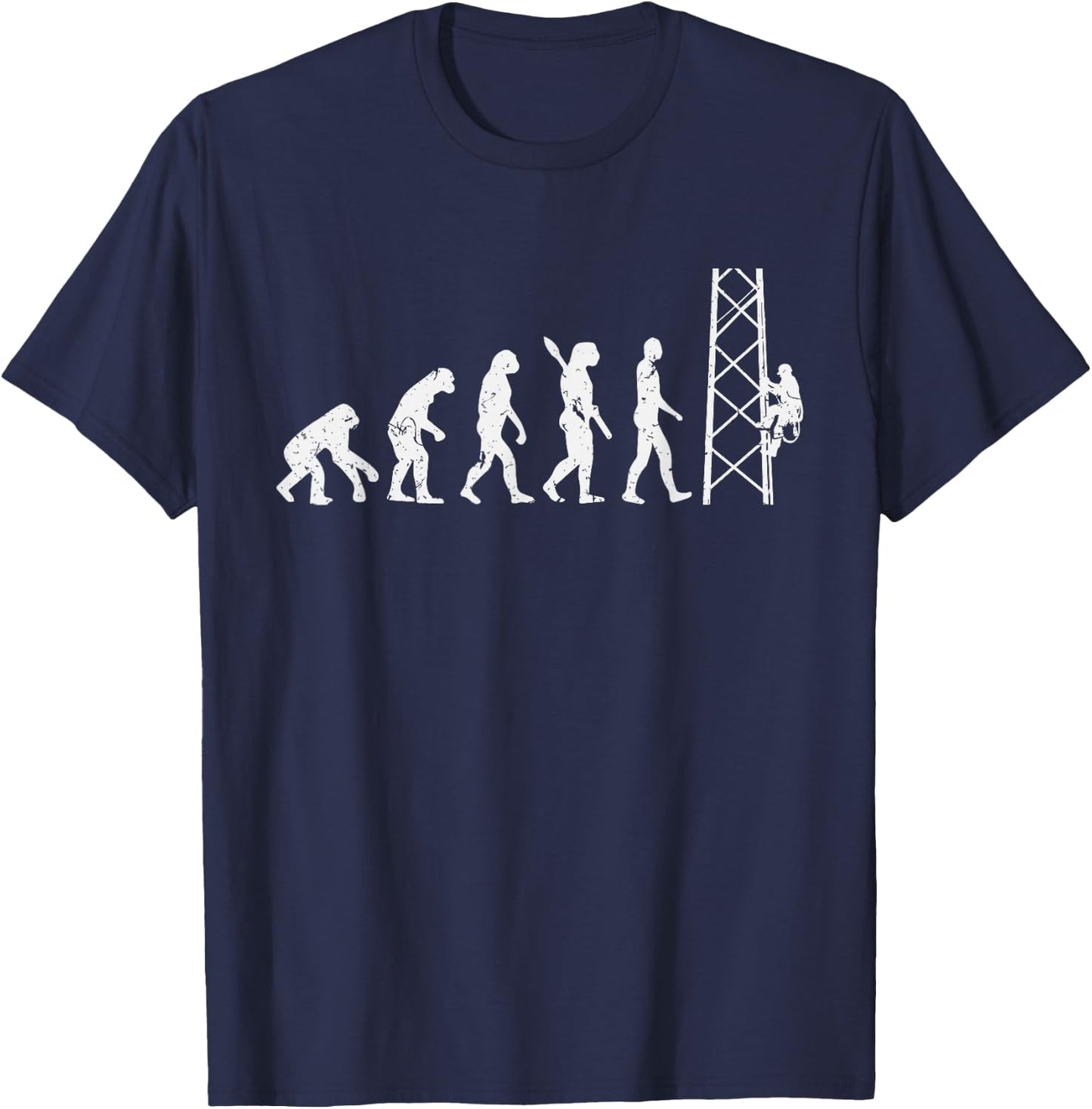 Evolution Electrician Tower Climber T-Shirt - T-Shirt | Navy