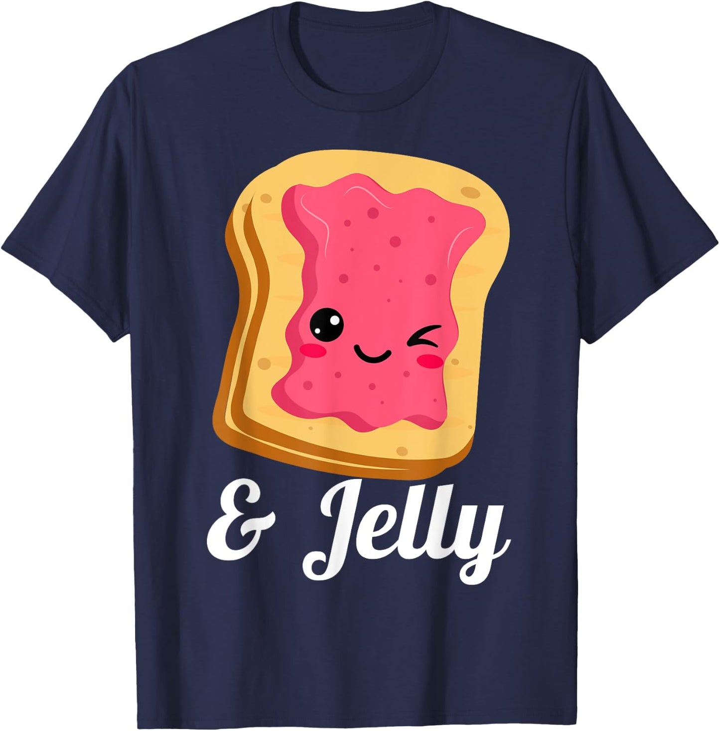 Peanut Butter & Jelly PB&J Matching Strawberry Jam Twins. T-Shirt - T-Shirt | Navy