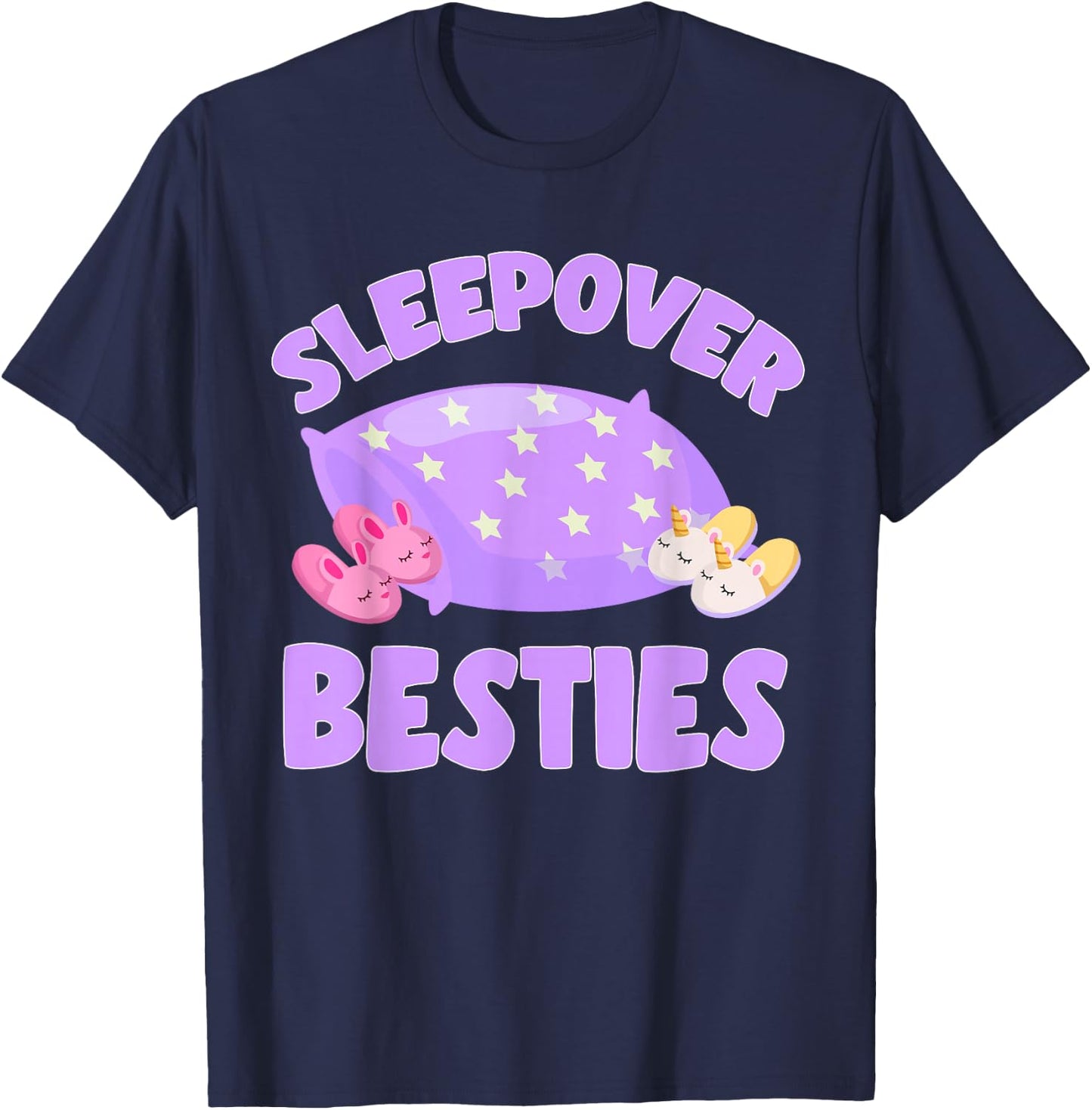 Sleepover Besties Sleepover Pajama Slumber Party T-Shirt - T-Shirt | Navy