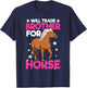 Will Trade Brother For Horse Haflinger Horse T-Shirt - T-Shirt | Navy