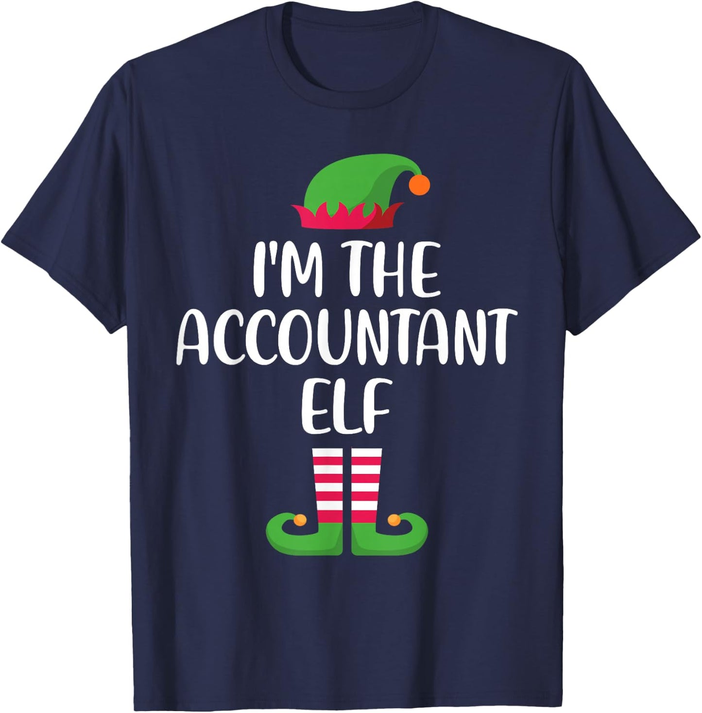 Accountant Elf Family Matching Christmas Group Funny Xmas T-Shirt - T-Shirt | Navy