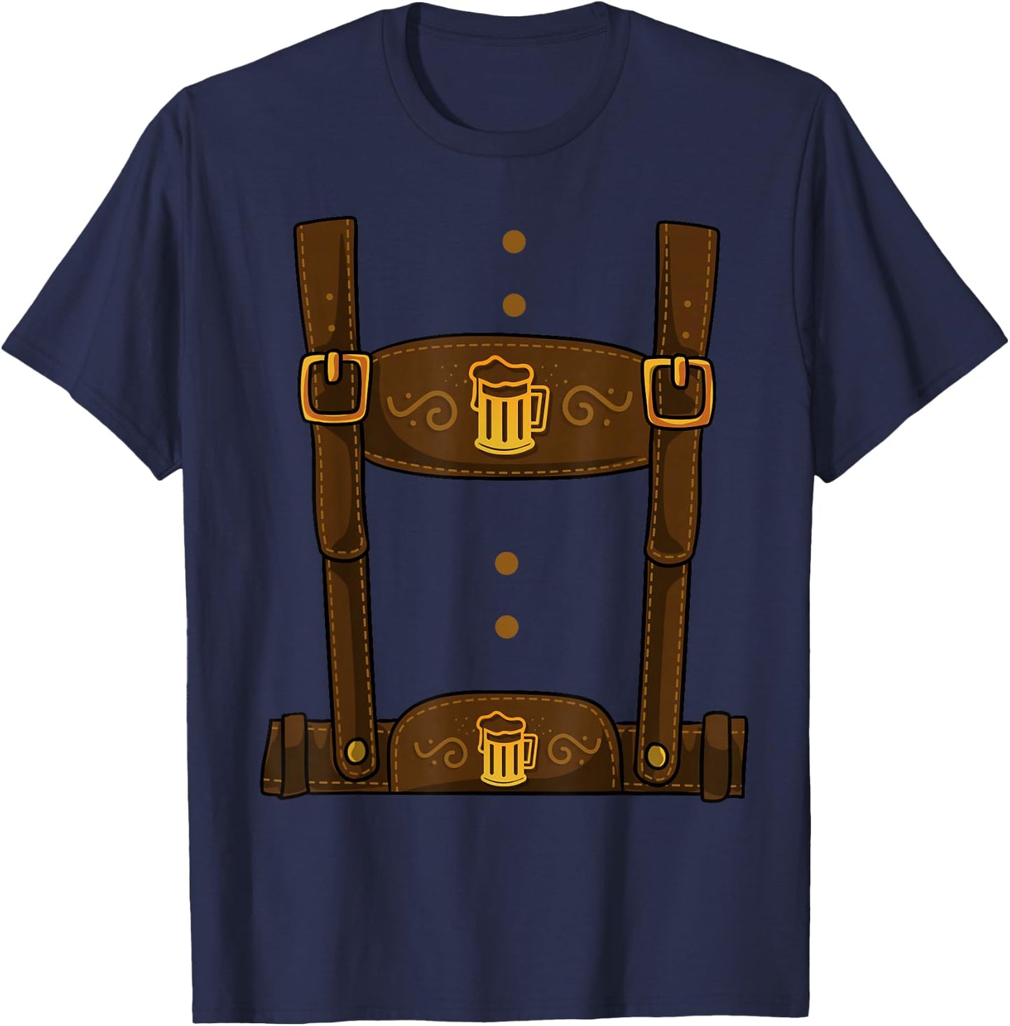 Oktoberfest Halloween Costume - Lederhosen T-Shirt - T-Shirt | Navy