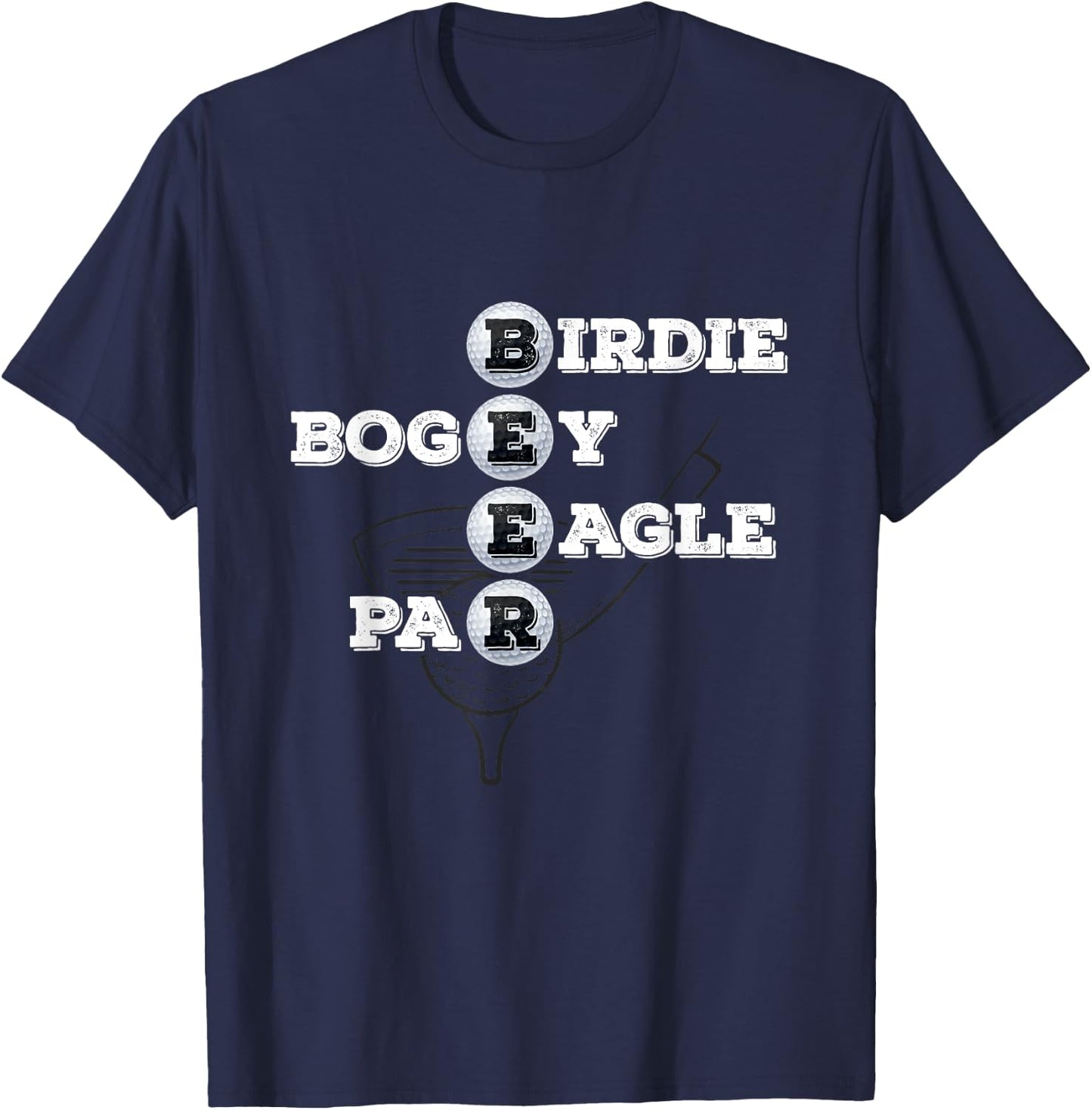 Birdie Bogey Eagle Par Beer Golf Ball Funny Golfer T-Shirt - T-Shirt | Navy