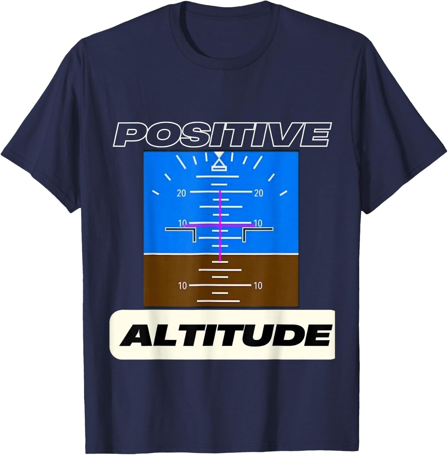 Positive Altitude Funny Pilots Aviation T-Shirt - T-Shirt | Navy