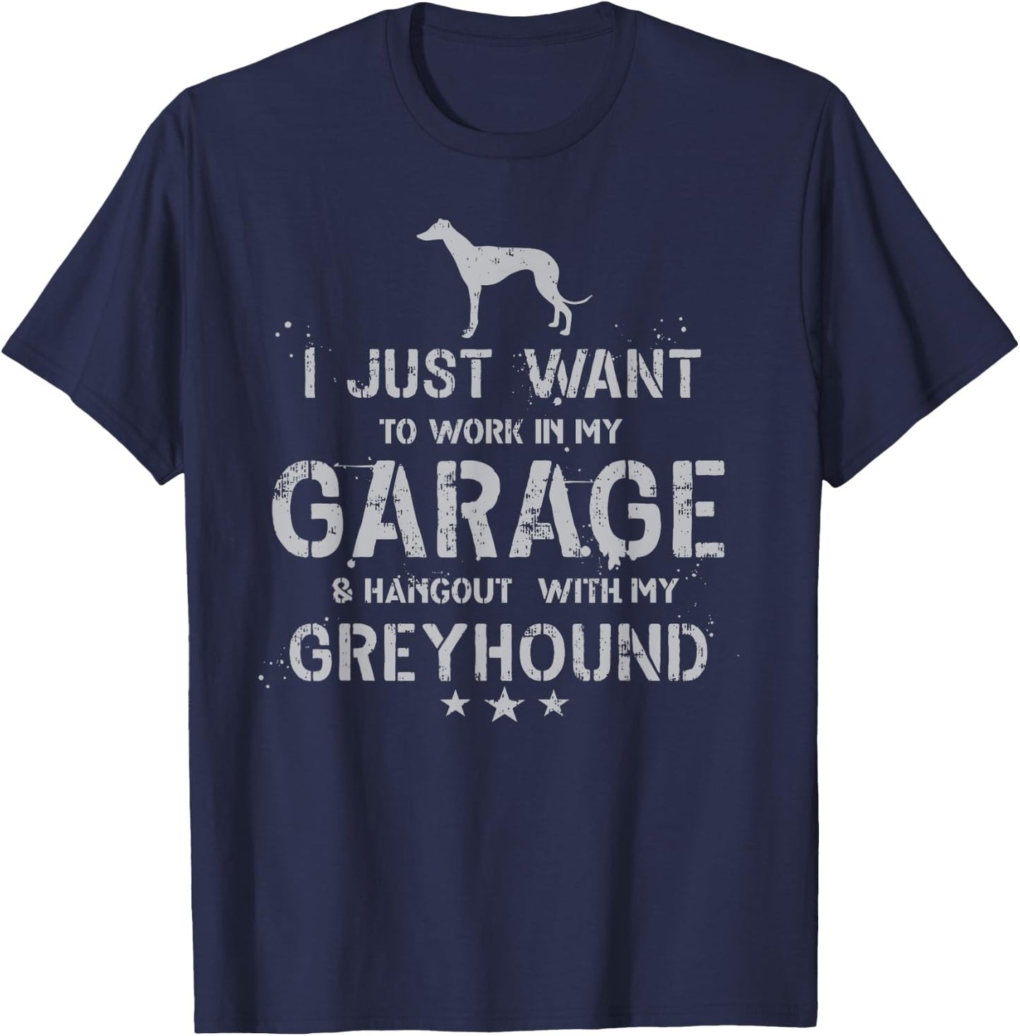 Funny Greyhound Dad Garage Men Hang T-Shirt - T-Shirt | Navy
