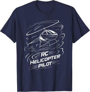 Remote Controlled Flying Funny RC Helicopter Pilot T-Shirt - T-Shirt | Navy