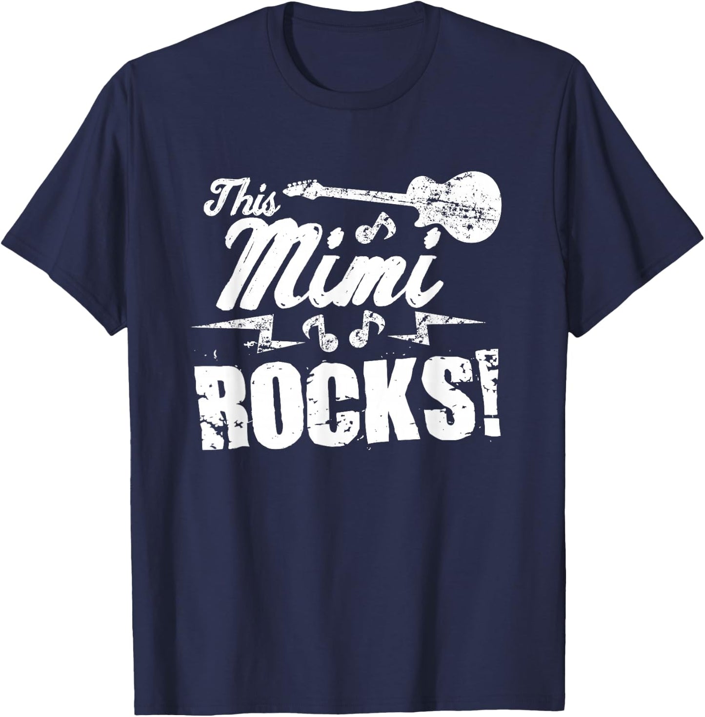 This Mimi Rocks T Shirt - Guitar Rock n Roll Funny T-Shirt - T-Shirt | Navy