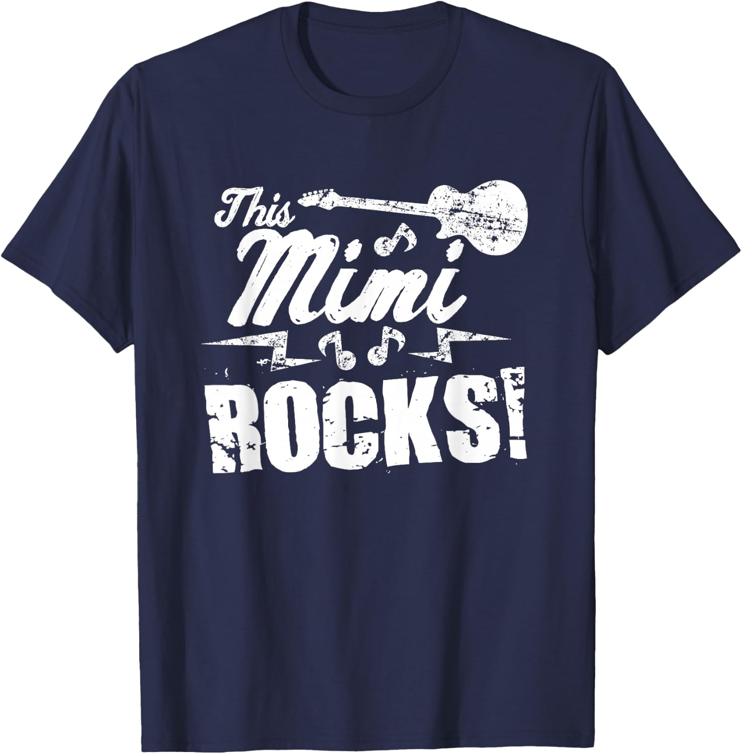 This Mimi Rocks T Shirt - Guitar Rock n Roll Funny T-Shirt - T-Shirt | Navy