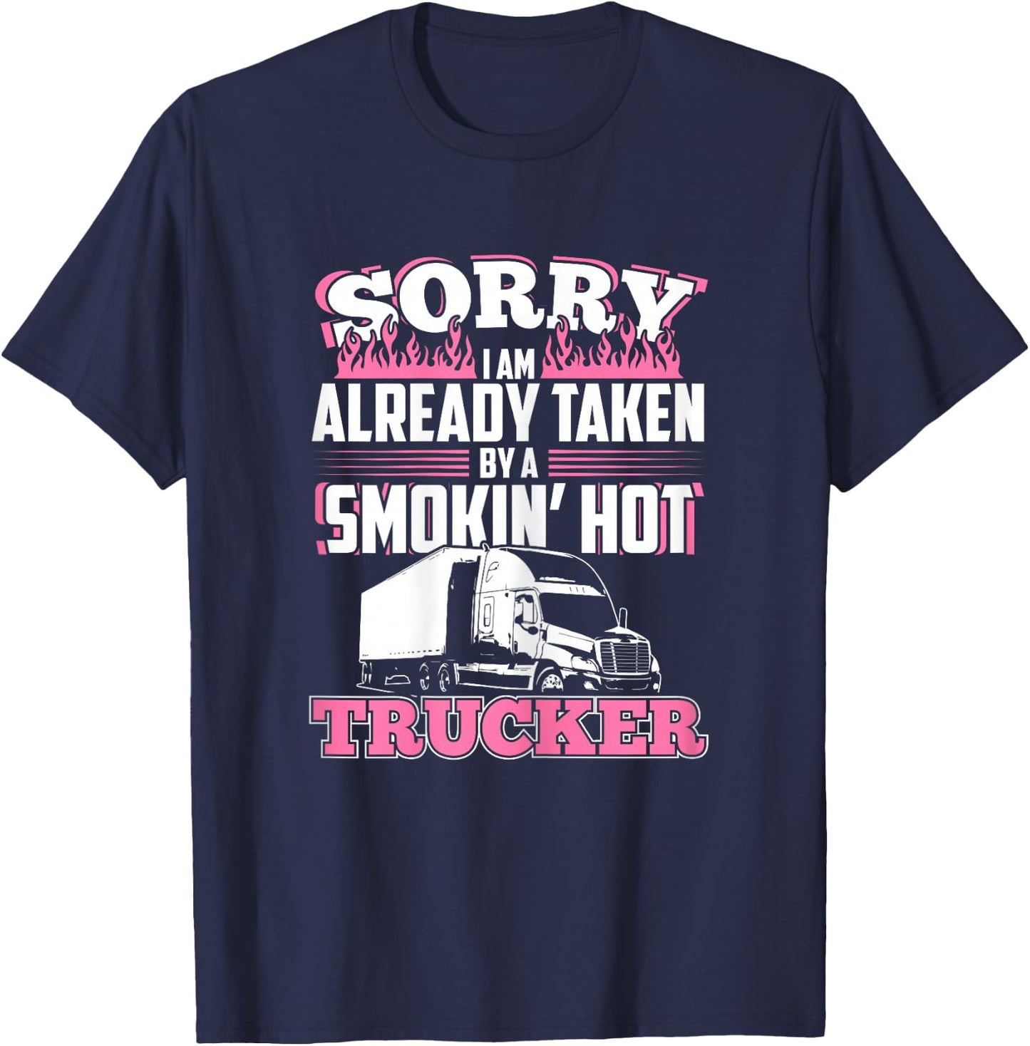 Mein Mann ist LKW Fahrer - Gift - Trucker Wife T-Shirt - T-Shirt | Navy