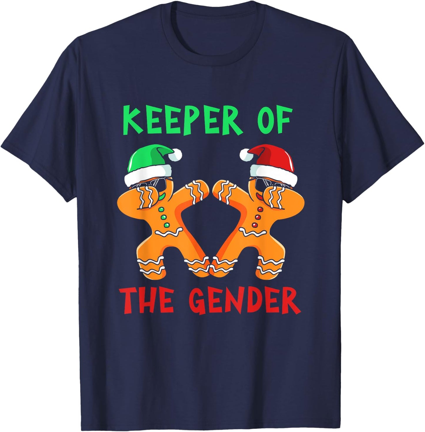 Gingerbread Gender Reveal Keeper Of The Gender T-Shirt - T-Shirt | Navy