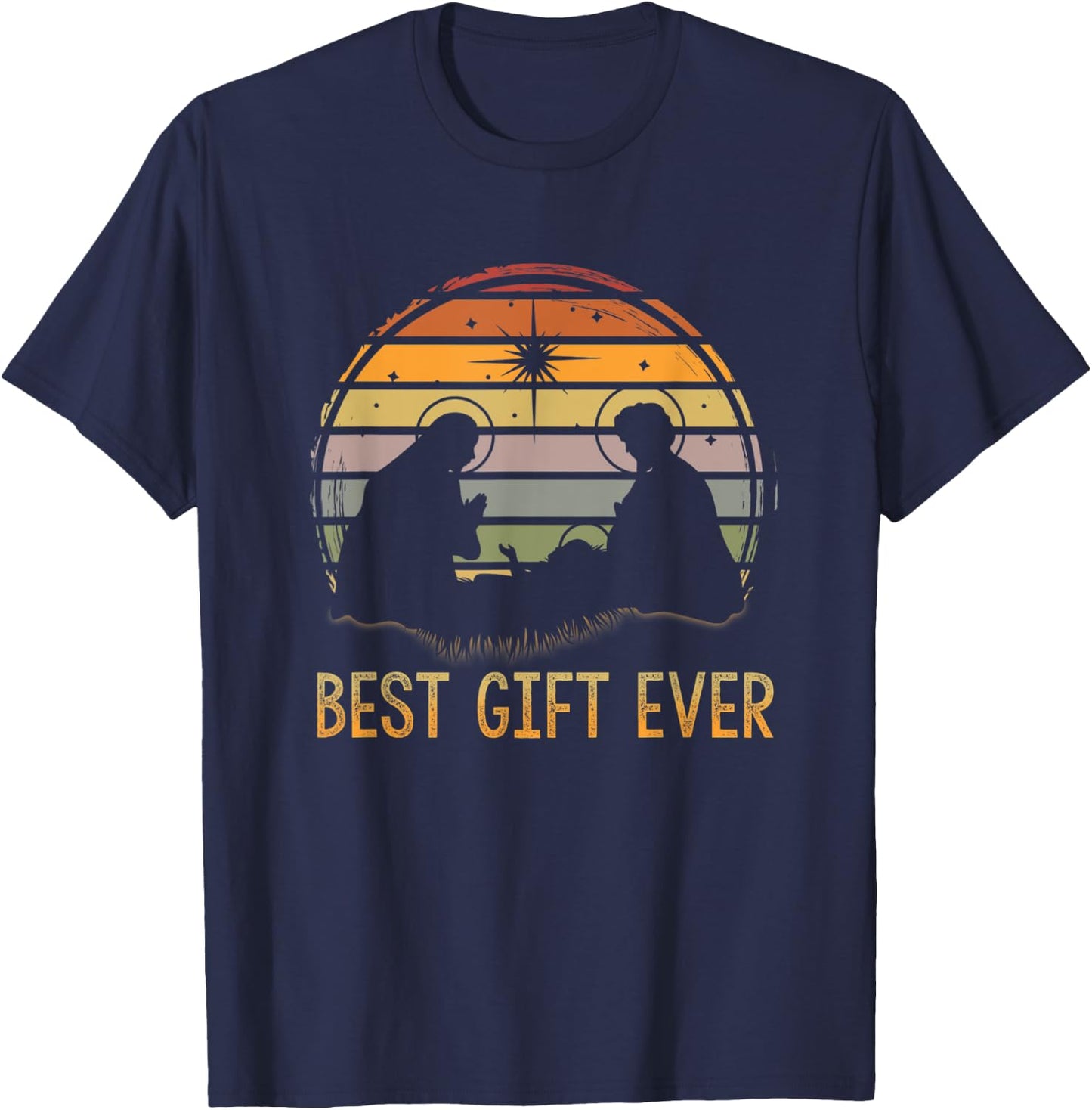 Best-Gift Ever Christmas Cool Jesus Nativity Scene Christian T-Shirt - T-Shirt | Navy