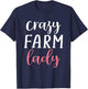 Crazy Farmer Lady Farm Lover Farming T-Shirt - T-Shirt | Navy
