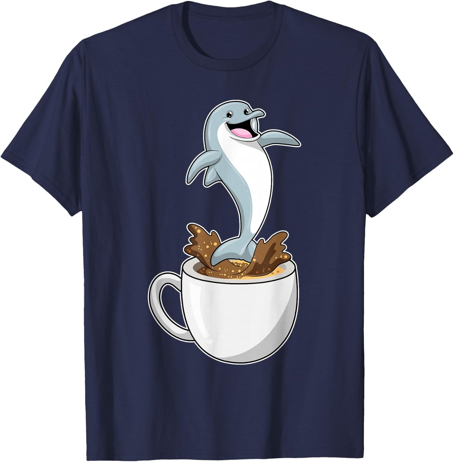 Dolphin Coffee Mug T-Shirt - T-Shirt | Navy