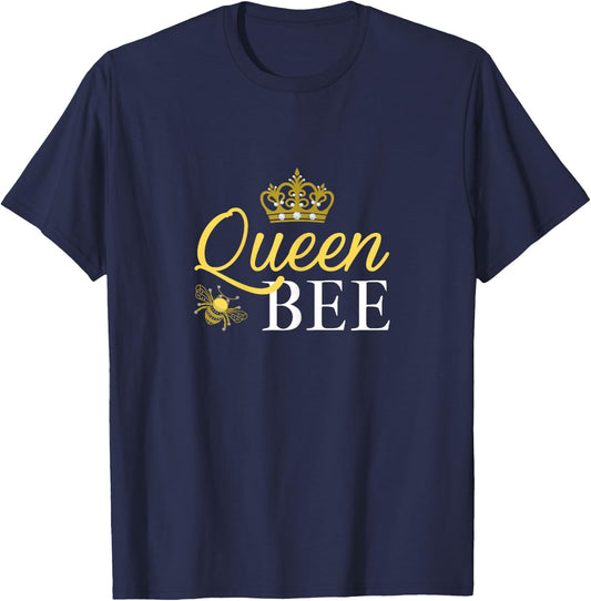Queen Bee Graphic Beekeeper Hive Beekeping Honey Bee Lover T-Shirt - T-Shirt | Navy