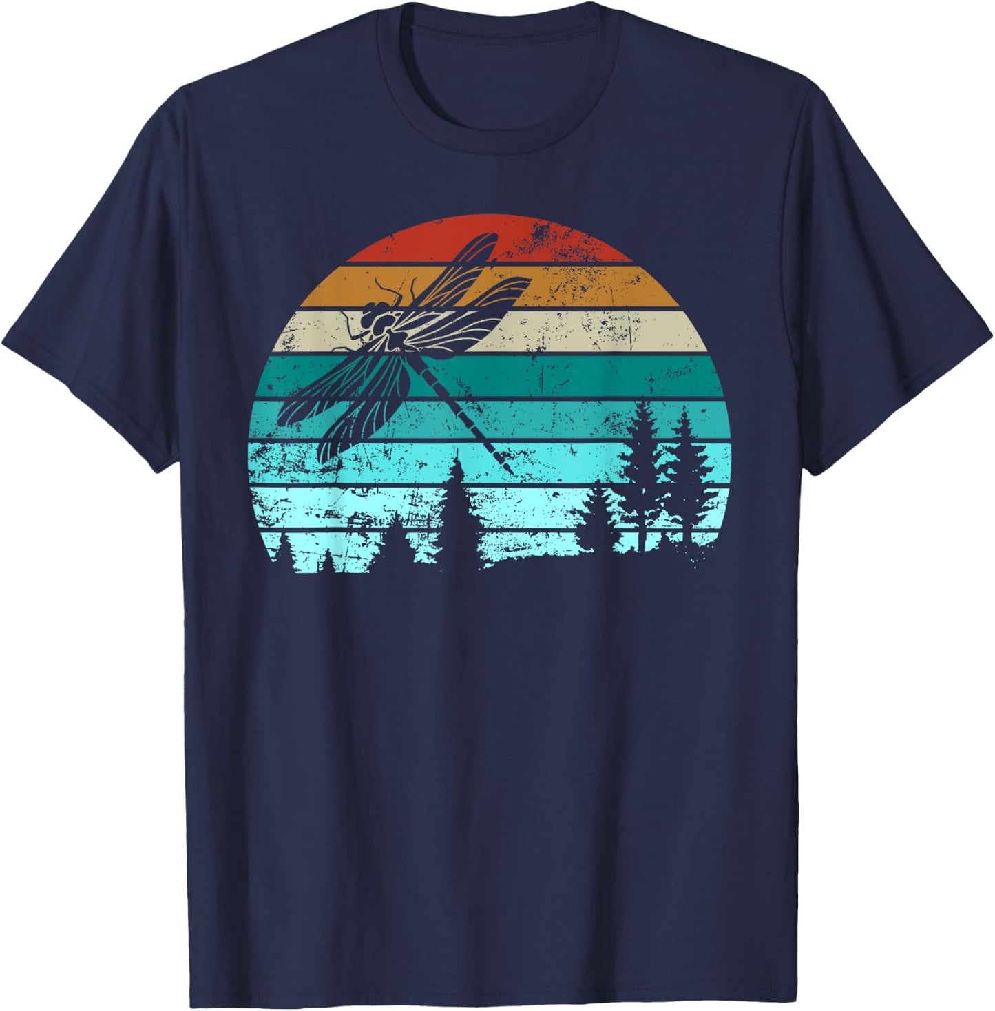 Cool Dragonfly Art Men Women Retro Nature Insect Entomology T-Shirt - T-Shirt | Navy