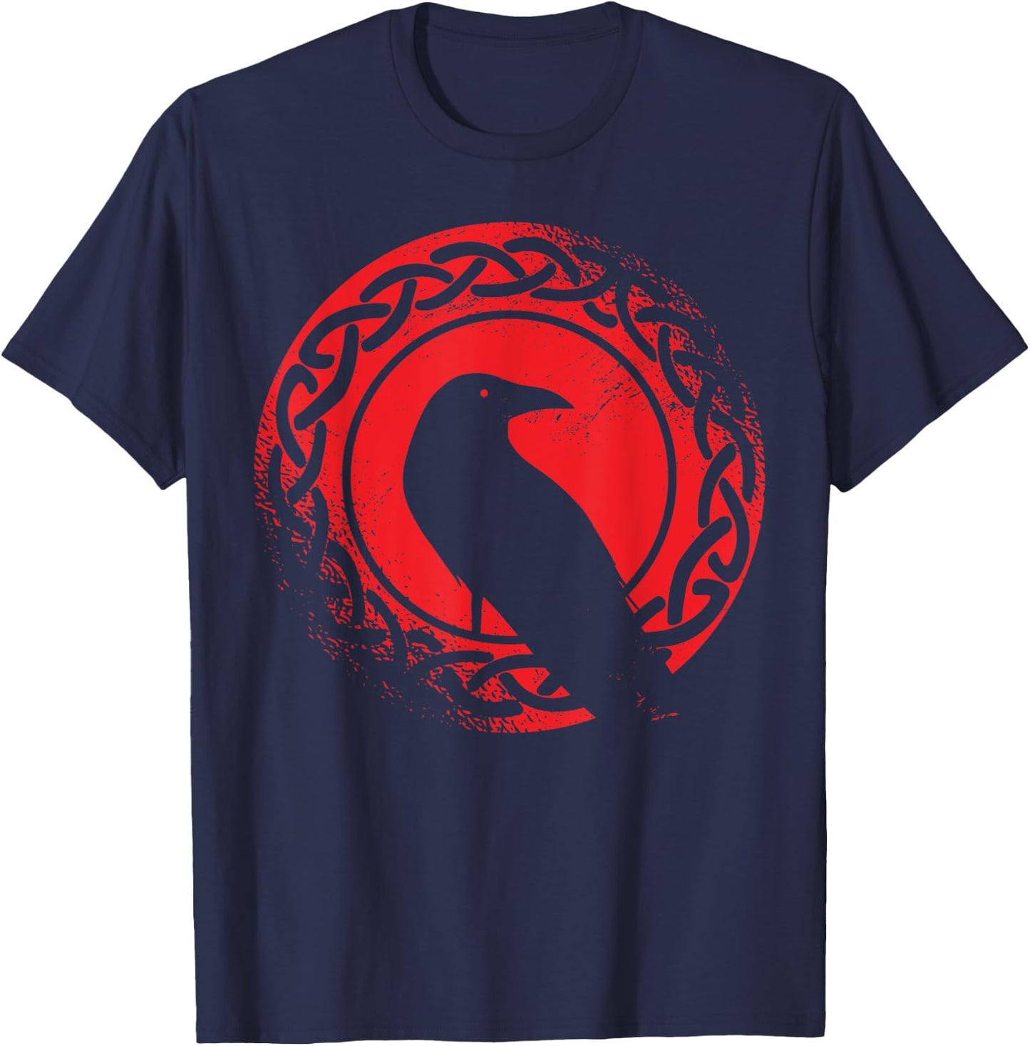 Beautiful Black Crow Raven Bird Watch. Birds Silhouette T-Shirt - T-Shirt | Navy